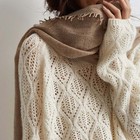 Women s Pointelle Knit Sweater Open Work Diamond Pattern Pullover Loose Jumper