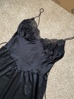 Vintage Miss Dior Black Lingerie Slip Gown Lace Bow Style M1254 Size L Snagged