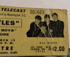 1965 The Beatles Concert Ticket Stub Washington Closed Circuit Sacramento Rare