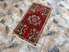 Small Vintage Turkish Rug   Hand-knotted Wool Tribal Geometric Accent 1 5x2 7 Ft