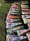 Lot Of 22 Vintage Sports Pennants Mlb Nfl Nhl Baseball Football Hockey Pack