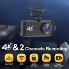3 12   Ultra Hd 4k Dash Cam Front And Rear Dual Dash Camera Wifi W  64gb Sd Card