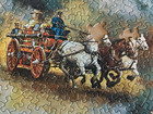 Springbok 1970 Vintage Circular Puzzle Antique Fire Engines Complete