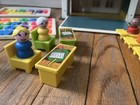Vtg Fisher Price 1971 Little People Play Family School House 923 W  Accessories