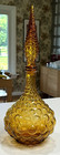 Mcm Empoli Italy Glass Bubble Hobnail Amber 16  Genie Bottle Decanter   Stopper