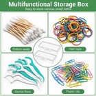 3 X Plastic Cotton Swab Holder Clear Small Dental Floss Picks Storage Box