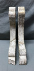 Pair Shabby White 10x13 Wood Chic Decorative Porch Brackets Vtg Corbels 1765-25b