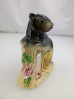 4  Ceramic Souvenir Thermometer Bear On Tree Stomp The Great Smoky Mountains 