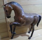 Very Large 18  Beautiful Horse Sculpture Resin  Material Very Nice Leather Ears