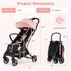 Portable Baby Stroller  One-hand Fold Pushchair With Aluminum Frame  Pink
