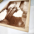 Antique 1890s Victorian Family Portrait Photo 14x11 Large Sepia Women Infants 