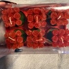 Set Of 6 Red Rose Bouquet Candles In Pots Gift Box