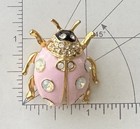 Vintage Ladybug Brooch Enamel On Metal