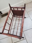 Vintage Baby Doll Crib Rocking Cradle Wood Bed With Dolls And Blankets 