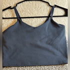 Athleta Girl Tank Top Size Medium Cropped Built In Bra Adjustable Strap Gray