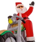 Christmas Masters 7 5 Ft Long Inflatable Santa Claus Riding A Motorcycle With   