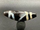 Old Ancient Himalayan Indo Tibetan Curved Stripe Dzi Amulet Pendant Prayer Bead 