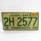 1956-57 Minnesota License Plates Set Of 2  - 12 x 6  P47