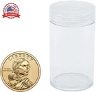12 Pcs Round Plastic Coin Tubes With Box  Cent Nickel Dime Storage Tubes With Li