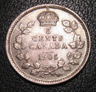 Old Canadian Coins 1905 Canada  Silver  Five Cents 5 C Beauty