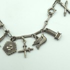 Vintage Sterling Silver Oes Order Of The Eastern Star Masonic 17 Charm Bracelet
