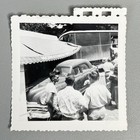 Vintage 1950s Snapshot Ironic Car Crash Morton s Self Service Body Shop Accident