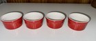 Emile Henry Set Of 4 Red Ramekins Ribbed 10 02 France