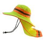 Hi Vis Reflective Safety Working Breathable Bucket Cap Neck Flap Boonie Hats Lot