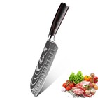 7 Inch Chef Knife Kitchen Knife Sharp Knife Stainless Steel Damascus Pattern