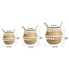 Tassel Macrame Woven Seagrass Belly Basket For Storage  Decoration  Laundry     