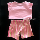 Build-a-bear Pink Cutie Pie Top  Striped Pants Set Retired Teddy Clothes Outfit
