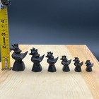 Set Of 6 Antique Brass Bronze Opium Weights Chicken   Hen