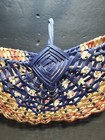 Primitive 16    Egg Gathering Buttocks Basket God s Eye  W handle  Rustic  Farm