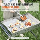 Stainless Steel Bbq Gas Grill Double Burner Silver