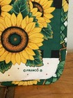 Vintage 1990s Franco Sunflower Flower 7    Square Potholder Green   Yellow