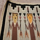 Vintage Navajo Yei Rug Weaving Wool Native American Seven Yei Figures Authentic 
