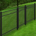 4-ft 3 Rail Aluminum Fence Adjustable Gate Kit Black