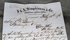 1876 Cincinnati Ohio Handwritten Business Letter J r a Simpkinson   Co Legal