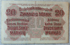 20 Mark Kowno 1918 Banknote Darlehnskasse Ost Note Germany  P-r131