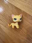 Authentic Littlest Pet Shop Lps  339 Shorthair Cat Brooke Yellow Blue Eyes