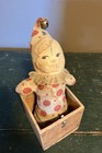 Vintage Jack-in-the-box Clown harlequin Toy In Wooden Box  Ages 3-7