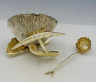 English Silver Gilt Naturalistic Sugar Bowl And Spoon Heath   Middleton 1891