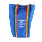 Vintage Olympia Brewing Insulated Bag Blue 80s Rainbow Straps Beer Nap Sack Usa