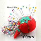 100 Pcs Colorful Faux Pearl Head Decorative Pins Sewing Quilting Craft Tools Box