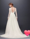 David s Bridal Long Sleeve Stretch Tulle Wedding Dress W low Back Style  Wg3831