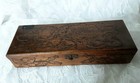 Antique Wooden Flemish Art Pyrography Glove Box 681   orig  Hardware   bottom Signed