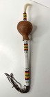 Native American Dancing Gourd Rattle With Horse Hair Beaded Peyote 21   