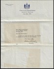 Us 1927 Governor Of Maryland Autograph   State Seal Letter Of Gov Albert Ritchie