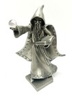 Fine Pewter Wizard With Magical Orb Crystal Ball By Hudson 3909 Usa Vintage 1987