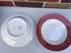 Set Of 8 Vintage Shenango China Anchor Hocking Restaurant Ware Red Dinner Bowls 